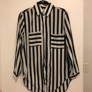 Black and white stripe blouse